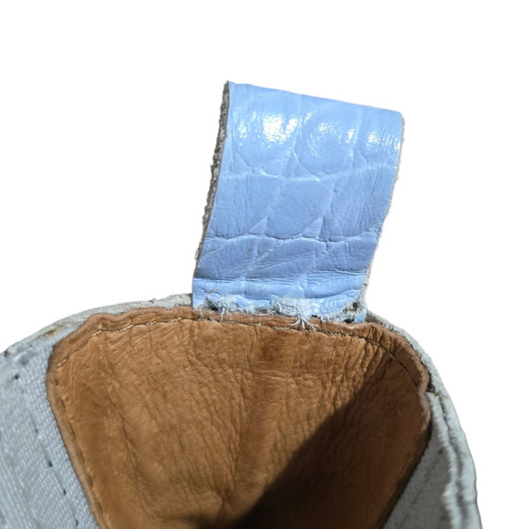 GANNI Blue Croc Embossed Leather Boots size 6.5 37 - Picture 9 of 9